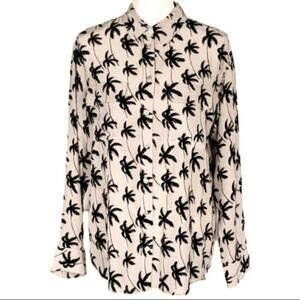 Equipment femme silk button down palm trees mauve size small